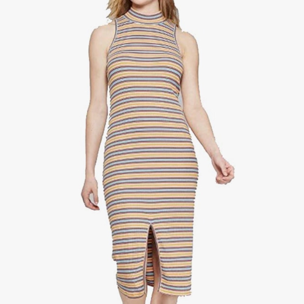 Striped sleeveless midi dress size small